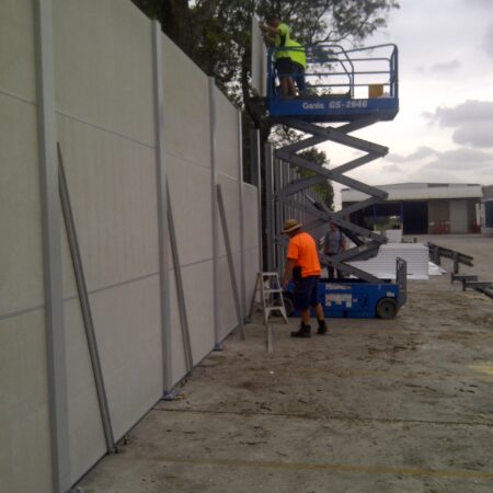 DuneWall with AcoustX Panel by Wallmark Australia 3.6m high at Direct Freight Sydney NSW