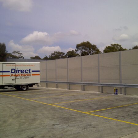 DuneWall with AcoustX Panel by Wallmark Australia 3.6m high at Direct Freight Sydney NSW