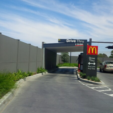 DuneWall with AcoustX Panel by Wallmark Australia 3.6m high at McDonalds Doreen, VI