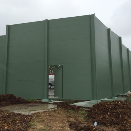 DuneWall with AcoustX Panel by Wallmark Australia 4.5m high at Waste Transfer Station QLD