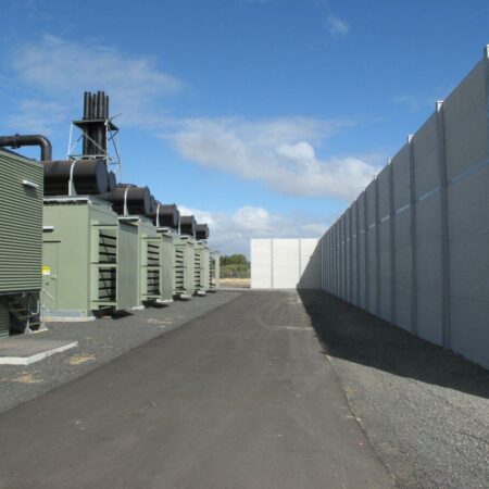 DuneWall with AcoustX Panel by Wallmark Australia 5m high at Bunbury Power Station WA