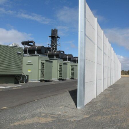 DuneWall with AcoustX Panel by Wallmark Australia 5m high at Bunbury Power Station WA