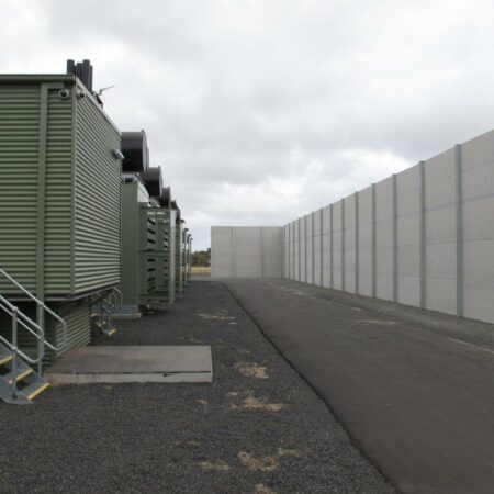 DuneWall with AcoustX Panel by Wallmark Australia 5m high at Bunbury Power Station WA