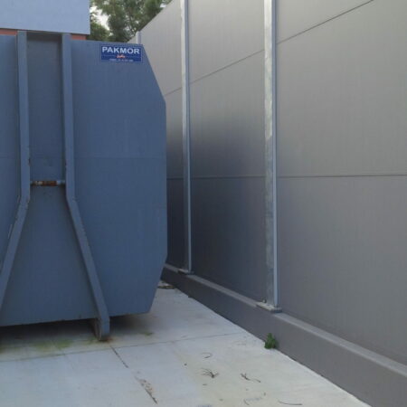 DuneWall with AcoustX Panel by Wallmark Australia 6m high at Aldi Sandgate QLD