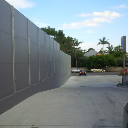 DuneWall with AcoustX Panel by Wallmark Australia 6m high at Aldi Sandgate QLD