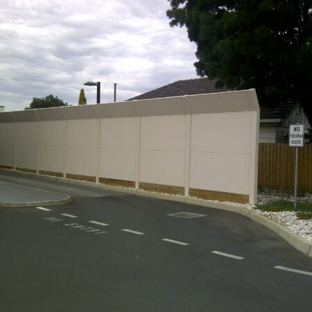 DuneWall with AcoustX Panel with crank angle by Wallmark Australia 3m high at McDonalds Epsom VIC