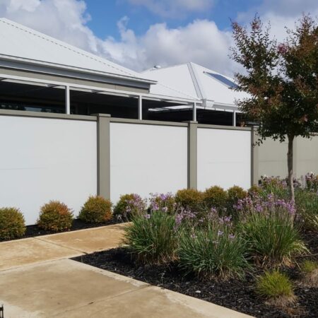 UrbanWall with AcoustX panel by Wallmark 1.8m high at Wodonga, VIC