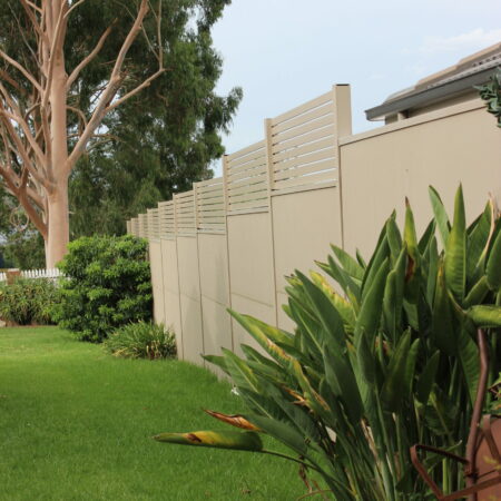 Evowall with AcoustX panel and slat insert by Wallmark 2.4m high at Albury, NSW