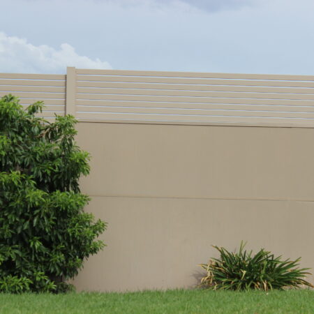 Evowall with AcoustX panel and slat insert by Wallmark 2.4m high at Albury, NSW