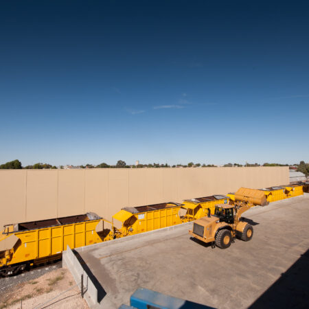 DuneWall with AcoustX Double Panel System by Wallmark Australia 12m high at Iluka Mines VIC