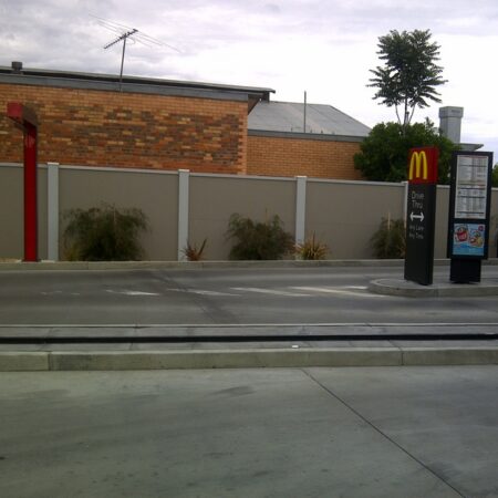 UrbanWall with Acoustx Panel by Wallmark Australia 2400mm high at McDonalds Maroopna