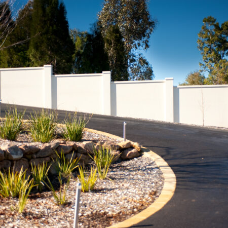 UrbanWall with AcoustX Panel by Wallmark. 2.1m high at Albury, NSW