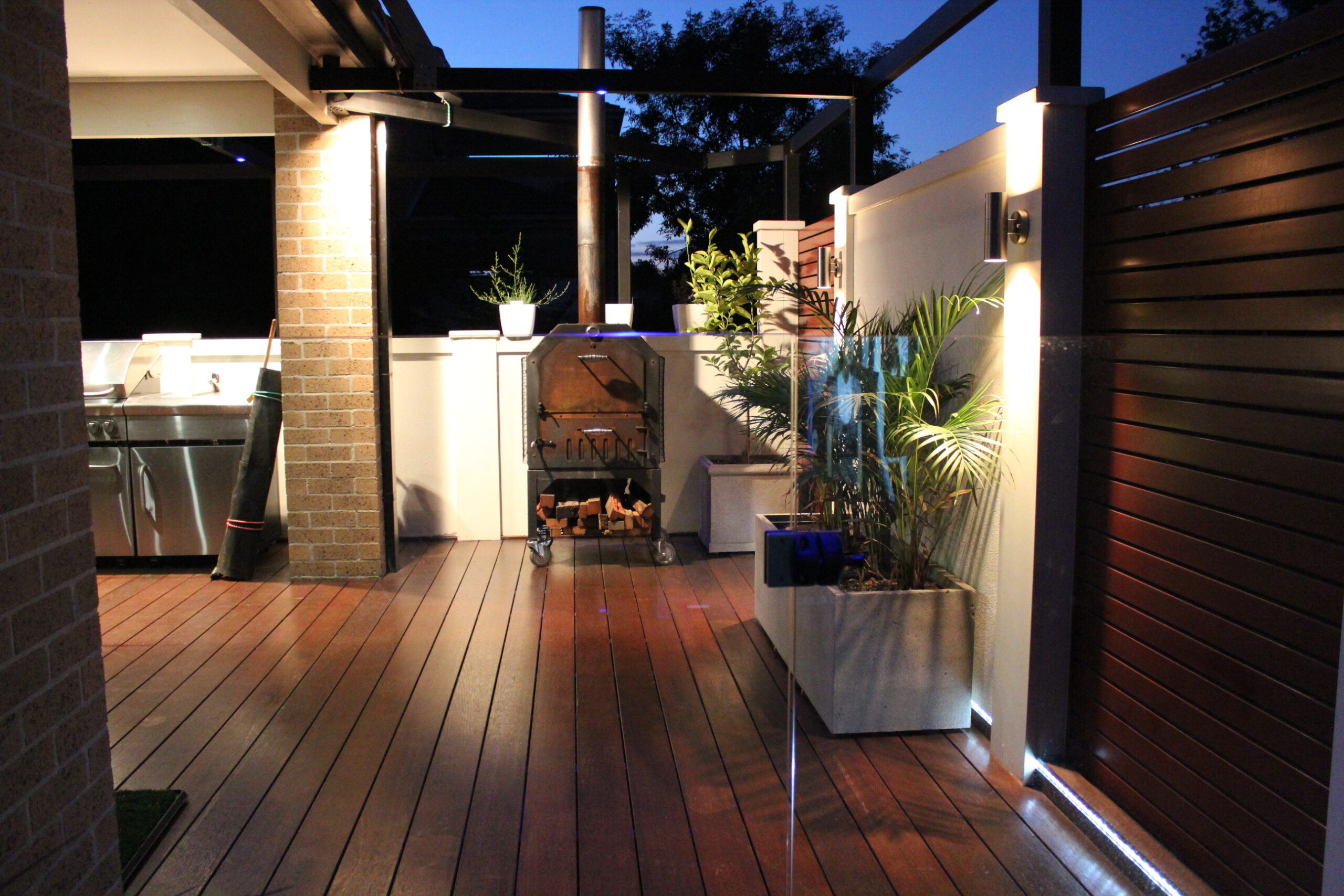 UrbanWall with AcoustX and timber feature panelling by Wallmark. 2.1m high at Albury, NSW