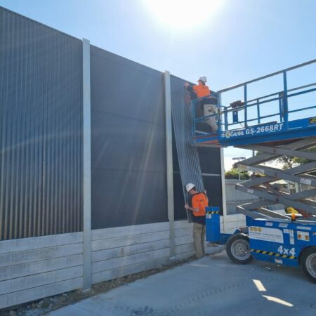 Wallmark's ZorbX system incorporating concrete retaining ranging from 3m to 4.2m high and 250m in length in Sebastopol Victoria.