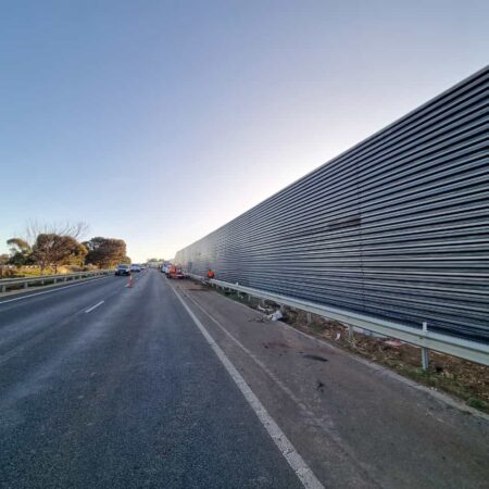 Wallmarks DuneWall supplied and installed at 7m high and 550m in length in Darley VIC