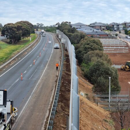 Wallmarks DuneWall supplied and installed at 7m high and 550m in length in Darley VIC